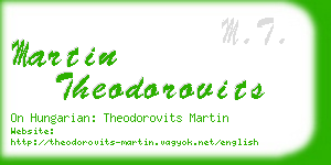 martin theodorovits business card